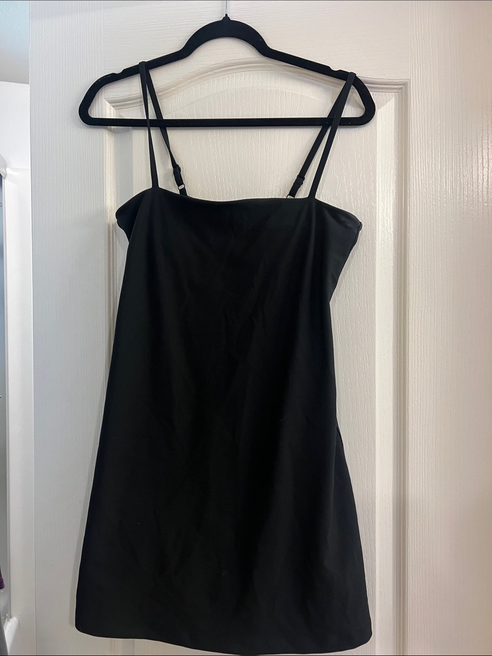 Classic Black Mini Slip Dress with Adjustable Straps